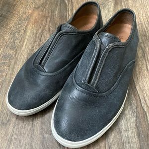 8W/6M Frye Black Leather Slip-ons